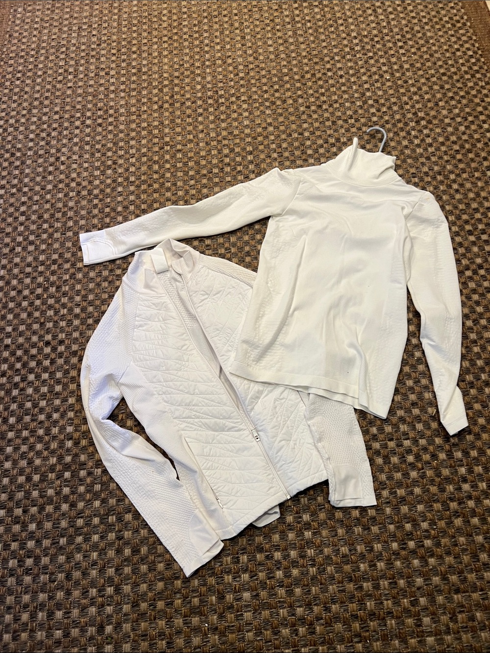 Athleta  Women’s Turtleneck Top and Quilted Jacket Set.  Turtleneck is small new